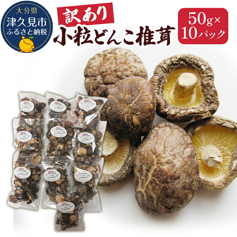 乾燥椎茸 国産 訳あり 小粒どんこ 50g×10パック | しいたけ シイタケ 大分県 九州 津久見市 送料無料