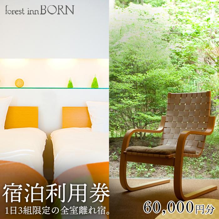 フォレストインボン　宿泊利用券60,000円分＜湯布院 塚原高原＞ | 大分県 由布市 大分 九州 返礼品 支援 お礼の品 納税 宿泊券 旅行券 宿泊 旅行 トラベルクーポン チケット ペア トラベル 観光 ホテル 旅 ワンストップ 1泊2日 2人 二人 湯布院 由布院