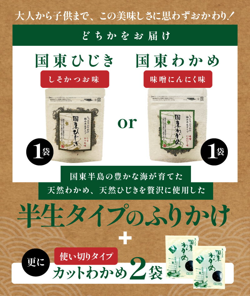 【ふるさと納税】ふりかけ わかめ ひじき 40g × 1袋 カットわかめ 3g × 2袋 2,000円 2000円 低額寄附 お買い物マラソン スーパーセール お試し 詰め合わせ セット ランダム お弁当 おにぎり ご飯のお供 海藻 味噌汁 酢の物 小分け 使い切り ポスト投函 スマートレター サムネイル2