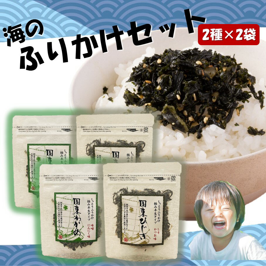 ふりかけ わかめ 2袋 ひじき 2袋 計4袋 1袋40g 6,000円 6000円 低額寄附 お買い物マラソン スーパーセール 2種類 詰め合わせ セット お弁当 おにぎり ご飯のお供 海藻 ポスト投函 レターパック 日本郵便