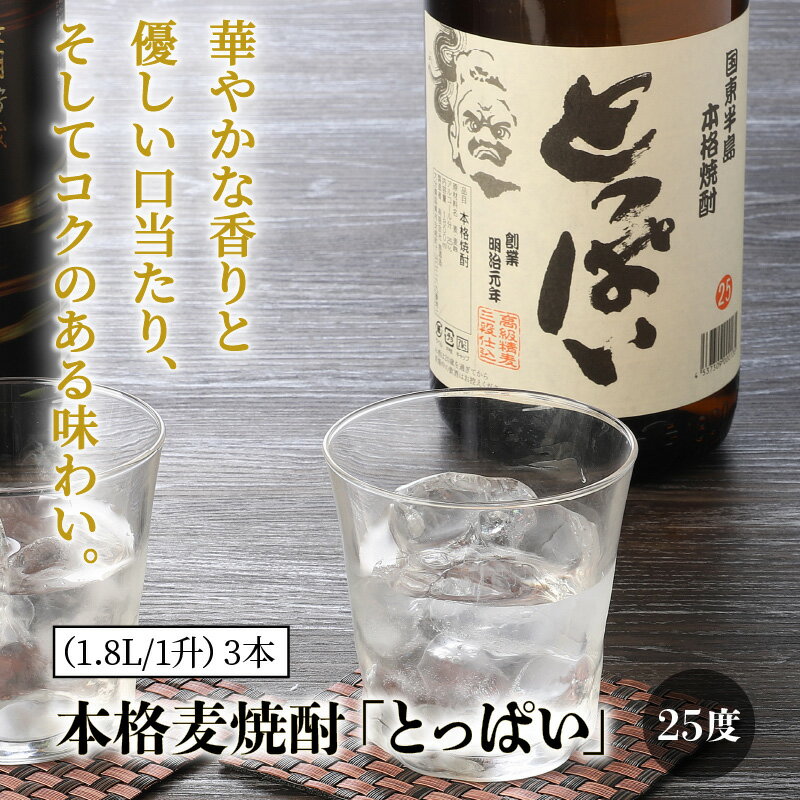【ふるさと納税】本格麦焼酎「とっぱい＆喜納屋」の1升瓶を豪快に6本！・通 サムネイル3