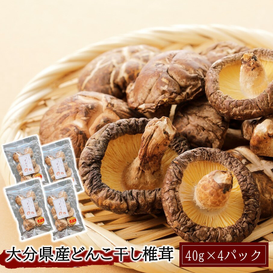 大分県産どんこ干し椎茸パック 40g×4パック しいたけ しいたけ シイタケ 原木 乾し 乾燥 便利 味噌汁 調理 自然 使いやすい うまみ パック分け