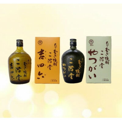 【ふるさと納税】大分むぎ焼酎　二階堂吉四六瓶25度とやつがい30度(720ml)2本セット【1515087】 サムネイル2
