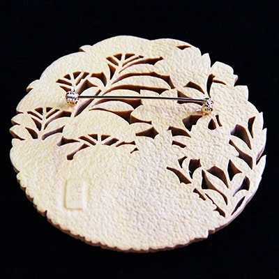 【ふるさと納税】つげ細工 ブローチ(秋草)　約8.5cm【1116499】 サムネイル2