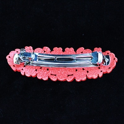 【ふるさと納税】つげ細工 バレッタ(桜/拭き漆仕上げ) 約11cm×3.5cm【1116509】 サムネイル2