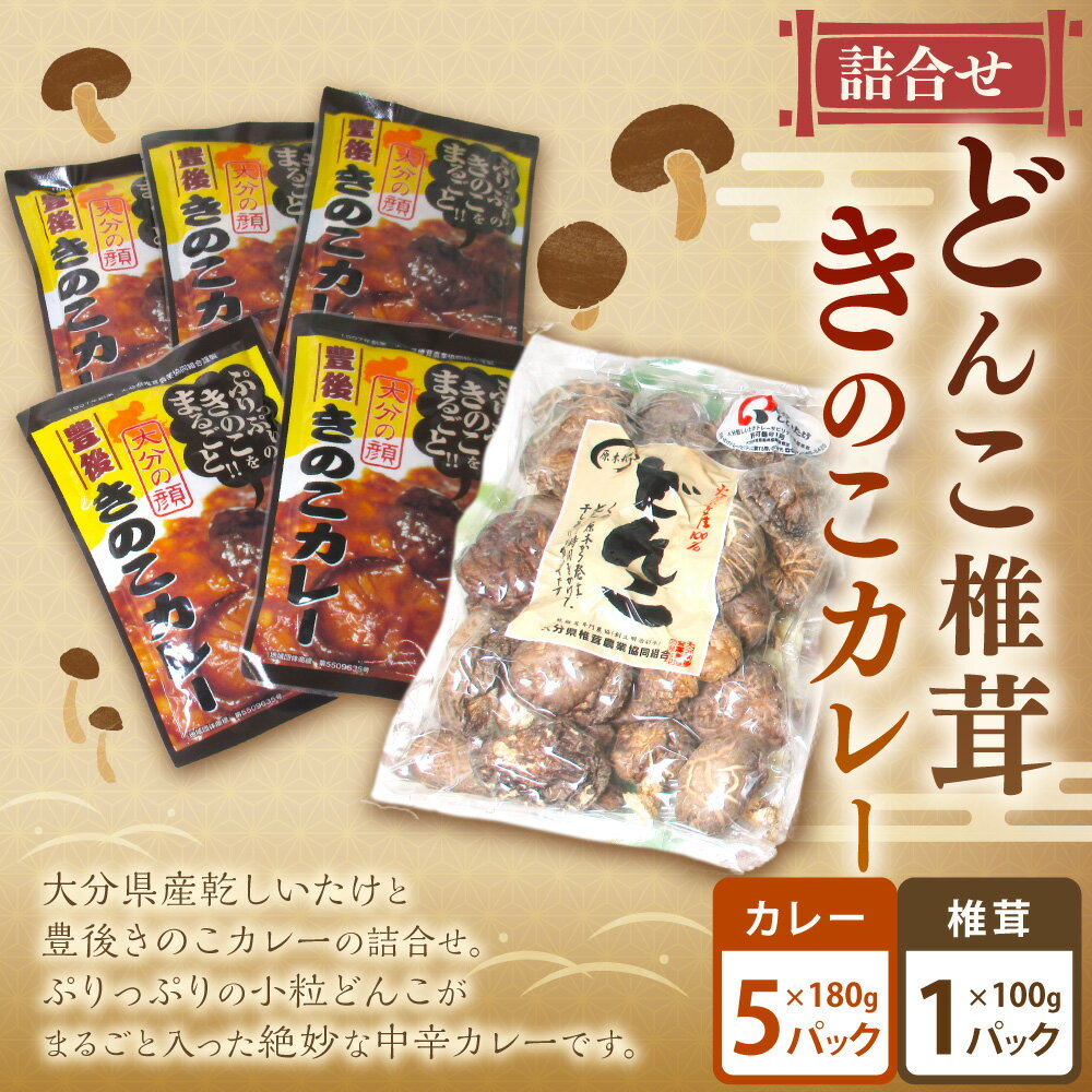 【ふるさと納税】どんこ椎茸・きのこカレー詰合せ 合計6袋 椎茸 しいたけ 乾しいたけ 厚切り カレー キノコ きのこ 春 国産 九州産 大分県産 送料無料 - 画像2