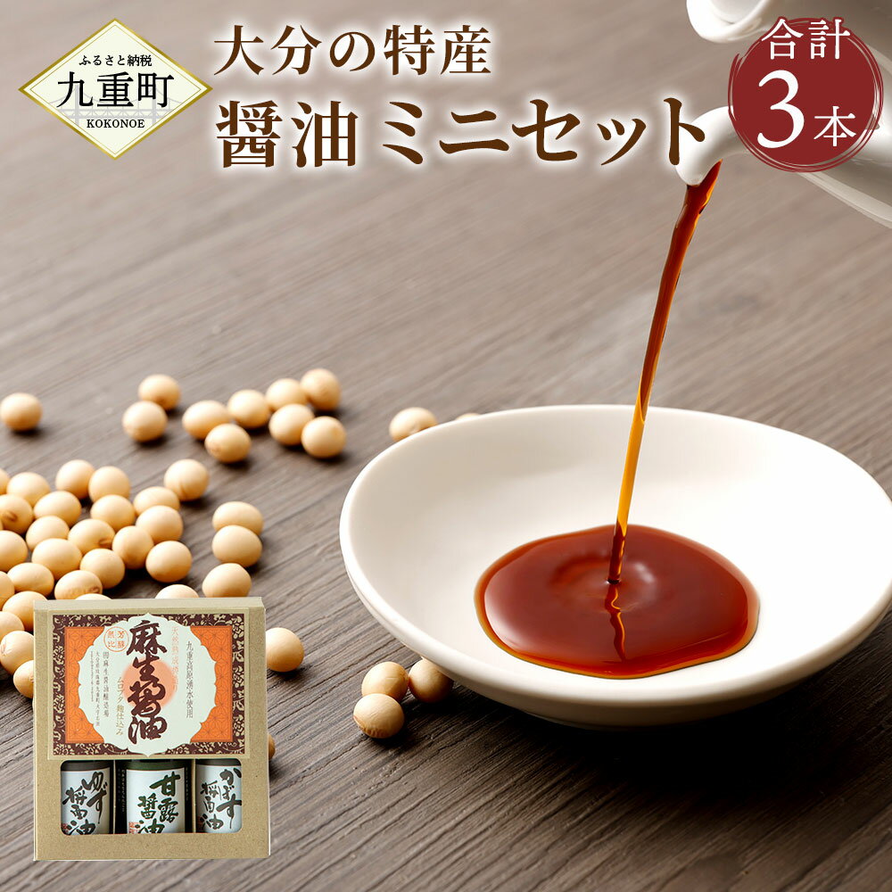 大分の 特産 醤油 ミニ セット 合計300ml 100ml×3本 3種 かぼす ゆず 甘露 果汁醤油 甘口醤油 しょうゆ 調味料 送料無料