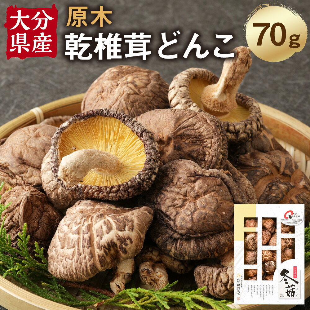 大分産 乾椎茸 どんこ 70g 椎茸 乾燥椎茸 乾しいたけ 干し椎茸 しいたけ きのこ キノコ 原木 原木栽培 春 国産 九州産 大分県産 送料無料