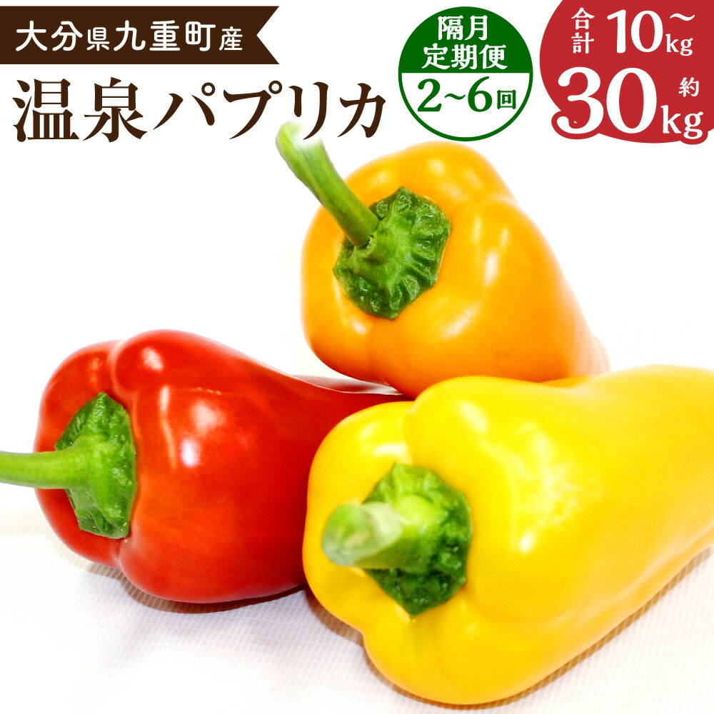 〈選べる定期便〉温泉パプリカ 1回あたり5kg 合計10~30kg 隔月 定期便 2～6ヶ月 パプリカ 野菜 大分県産 九重町産 通年栽培 愛彩ファーム 送料無料 2ヶ月毎