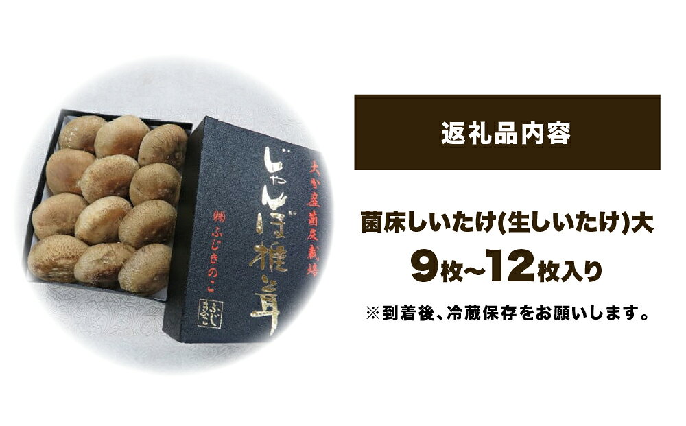 【ふるさと納税】 大分県産 生しいたけ （9〜12枚入り） 贈答用 ジャンボ 椎茸 ( 生しいたけ ) 生しいたけ 箱入り 贈答用 贈り物 肉厚 しいたけ 煮物 鍋 焼き バター醤油 トースター オーブンジューシー 冷蔵保存 - 画像3