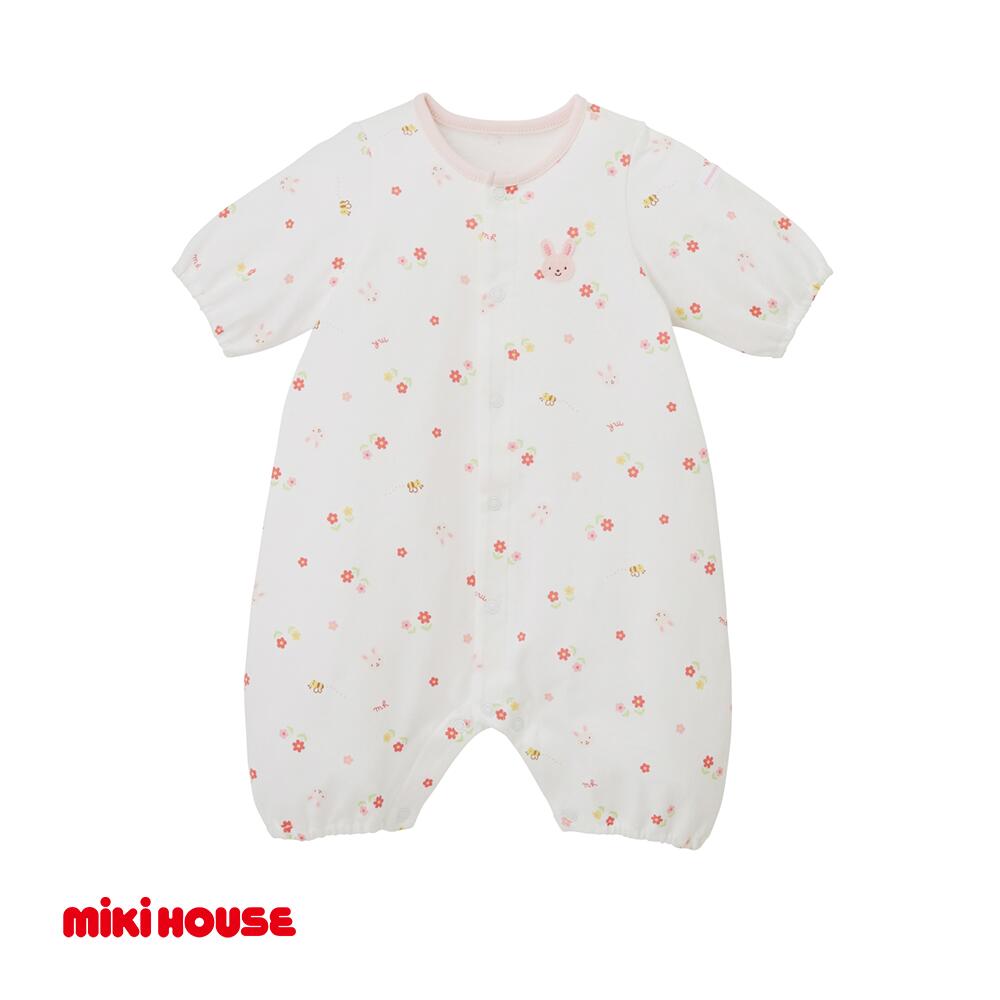 【ふるさと納税】 ミキハウス ベビー プレオール 50~60cm ベビー 綿100％ ベビー服 ベビー用品 ベビーグッズ 赤ちゃん 新生児 ワンポイント刺繍 総柄 くま うさぎ 日本製 サムネイル2