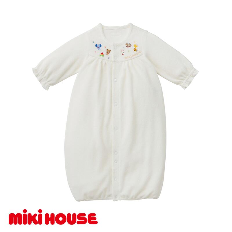 ミキハウス ストレッチパイル ツーウェイオール ベビー服 ベビー ベビー用品 赤ちゃん 新生児 パイル素材 吸水性 ツーウェイオール カバーオール ツーウェイドレス