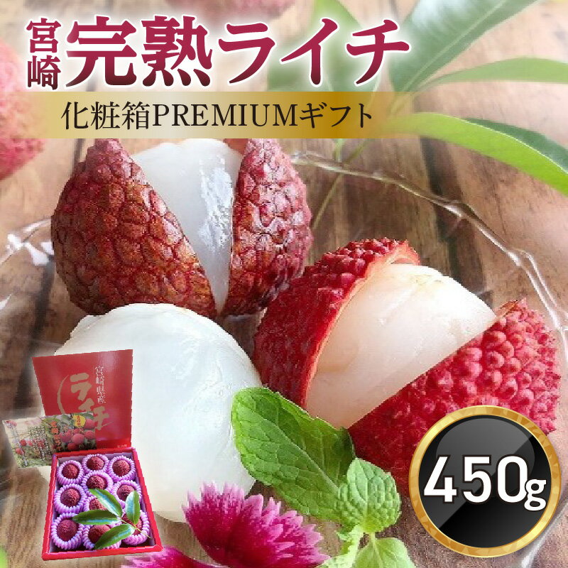 《2026年発送 先行予約》【数量・期間限定】宮崎完熟ライチ化粧箱PREMIUMギフト 果物 果実 果肉 フルーツ フレッシュライチ 南国 宮崎県産 完熟 ライチ 450g 冷蔵 化粧箱 PREMIUM 希少 ギフト お土産 パイオニア 太陽光 宮崎県 宮崎市 送料無料