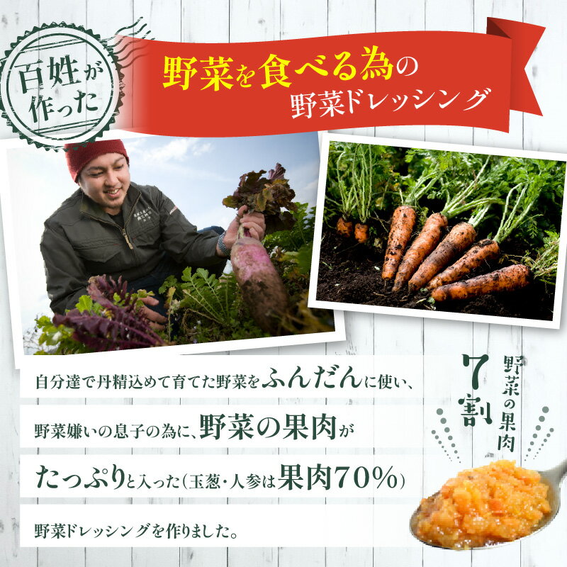 【ふるさと納税】百姓が作った 食べる ドレッシングセット 4本入 ドレッシング セット バジル 人参 玉葱 青しそ サラダ パスタ 冷奴 カルパッチョ ソーメン 料理 調味料 調味 アレンジ 使い勝手 ギフト 贈答 箱入り グルメ お取り寄せ 宮崎県 宮崎市 送料無料 サムネイル2