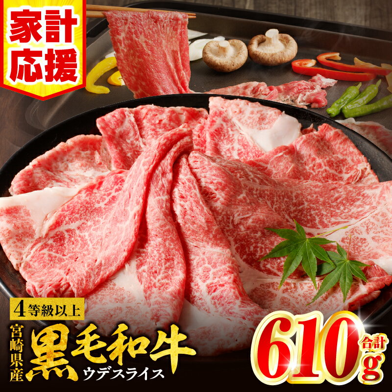 【発送時期が選べる】 宮崎県産 黒毛和牛 肩 ウデ スライス 610g 牛肉 肉 お肉 精肉 牛 赤身 赤身肉 国産牛 黒毛和牛 和牛 ウデ ウデ肉 ヘルシー すき焼き 焼肉 スライス すき焼き しゃぶしゃぶ 薄切り チャック 小分け 袋 パック BBQ アウトドア キャンプ