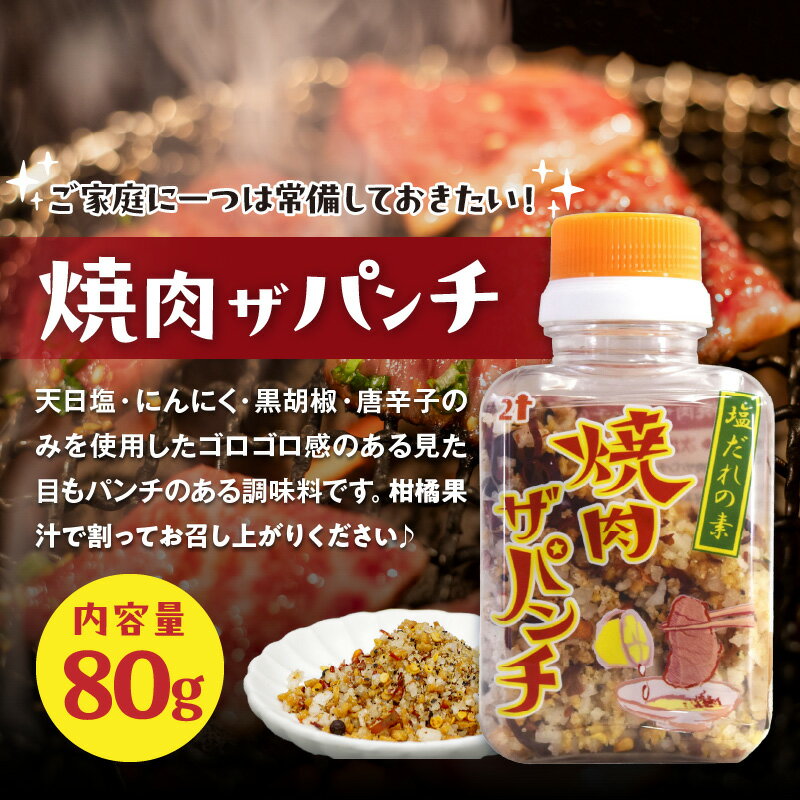 【ふるさと納税】焼肉ザパンチ スパイスザパンチ 粗挽き濃い塩こしょう 3点 セット 調味料 詰め合わせ 料理 調味 スパイス 隠し味 粗びき 塩こしょう たれ アクセント 塩だれの素 ローストガーリック 黒胡椒 スパイシー グルメ お取り寄せ おすすめ 宮崎県 宮崎市 送料無料 サムネイル3