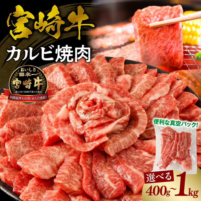 【選べる内容量・発送時期】宮崎牛 カルビ(バラ) 焼肉 牛肉 肉 お肉 精肉 カルビ焼肉 バラ肉 国産牛 和牛 ブランド牛 黒毛和牛 和牛 牛 BBQ アウトドア キャンプ 小分け パック 冷凍 真空パック 使い勝手 便利 宮崎市 送料無料