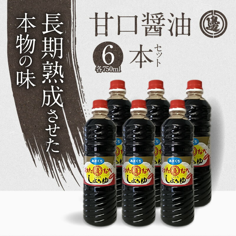 【ふるさと納税】醤油 九州醤油 750ml 6本 セット 計 4500ml 甘口 国産 九州産小麦 発酵 もろみ 2年醸造 延岡市 国産原料 調味料 加工品 大豆 加工品 渡邊味噌醤油醸造株式会社 お取り寄せ 宮崎県 送料無料 サムネイル2
