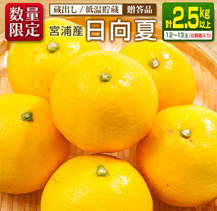 先行予約 宮浦産 蔵出し 日向夏 計2.5kg以上 化粧箱入り 期間限定 数量限定 フルーツ 果物 くだもの 柑橘 みかん 令和8年発送 国産 産地直送 新鮮 食品 ジュース デザート おやつ ギフト 贈り物 贈答 お返し お礼 手土産 おすそ分け 宮崎県 日南市 送料無料