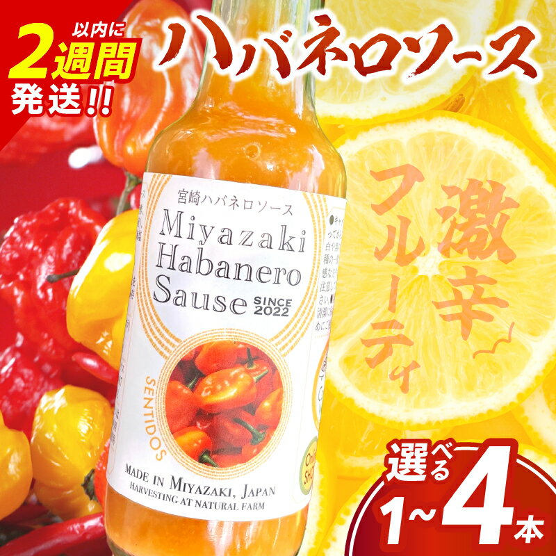 爽やか激辛食感 フルーティなハバネロソース ≪本数が選べる≫ 数量限定 宮崎 ハバネロ ソース 1本 2本 3本 4本 激辛ソース 調味料 おすすめ 加工品 オリジナル ブレンド 肉料理 パスタ ピザ ギフト プレゼント 贈り物 お取り寄せ 宮崎県 日南市 送料無料