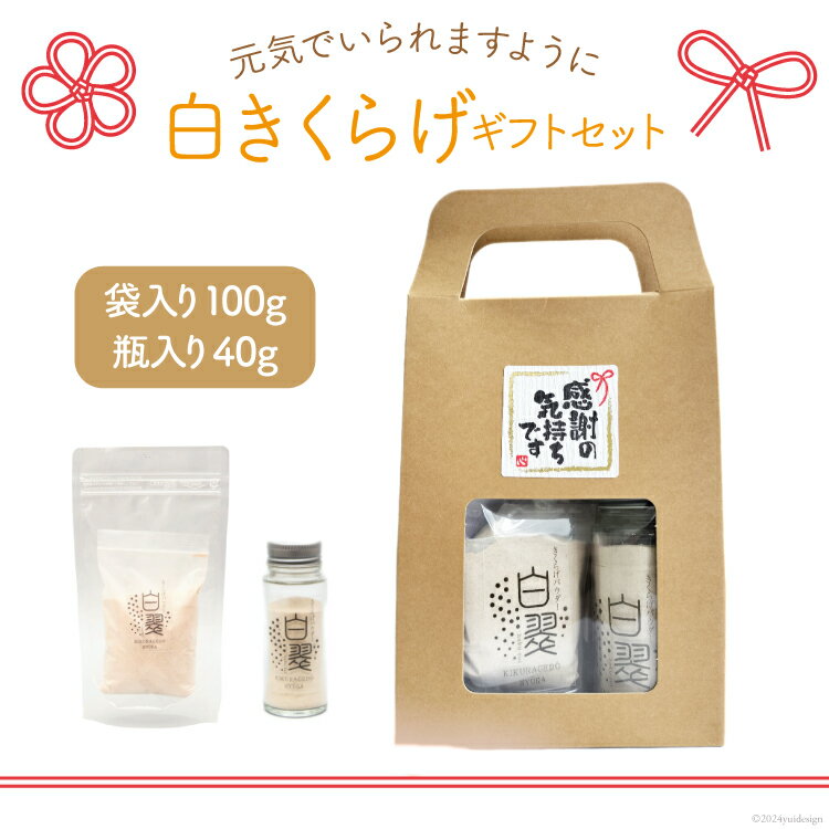 きくらげ 白いきくらげ ギフト セット 粉末 100g 瓶入り 粉末 40g [かいファーム 宮崎県 日向市 452061162] キクラゲ 木耳 きくらげパウダー パウダー 国産