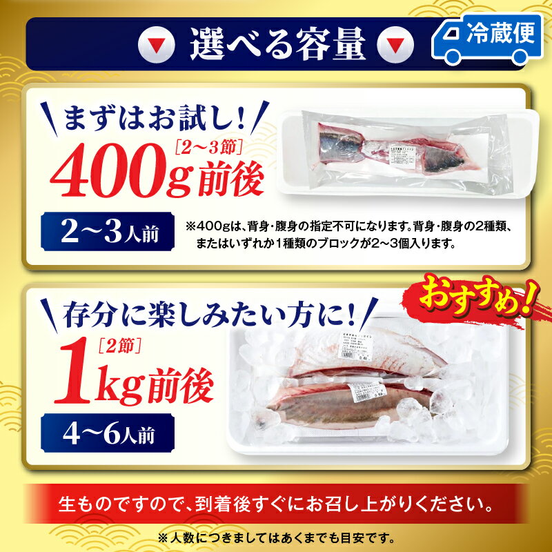 【ふるさと納税】高評価！活じめ！黒瀬ぶりの生鮮ブリロイン 2節~3節 400g 1kg 刺身 海鮮 海産物 魚 水産物 海鮮丼 ぶりしゃぶ 生食 冷蔵 しゃぶしゃぶ 国産 ブリ 贈答用 おすそ分け ふるさと お刺身 食品 お歳暮 ぶり大根 鮮魚 人気 おすすめ 送料無料 宮崎県 串間市 - 画像2