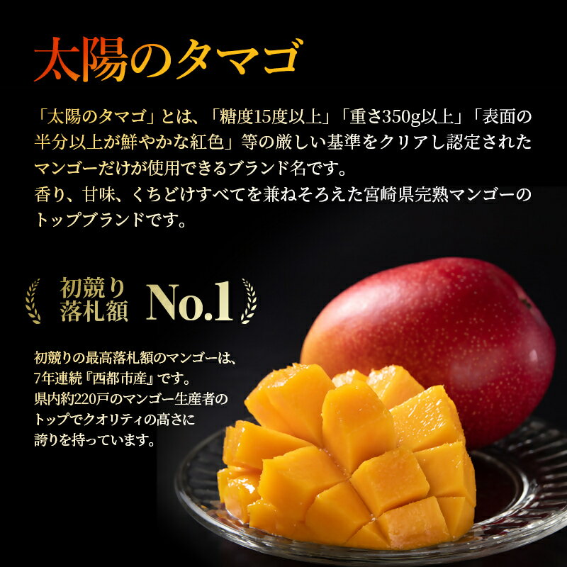 【ふるさと納税】完熟マンゴー「太陽のタマゴ」約1kg（JA西都）令和8年収穫分【楽天限定】【先行予約】宮崎県 西都産 果物 フルーツ サムネイル2