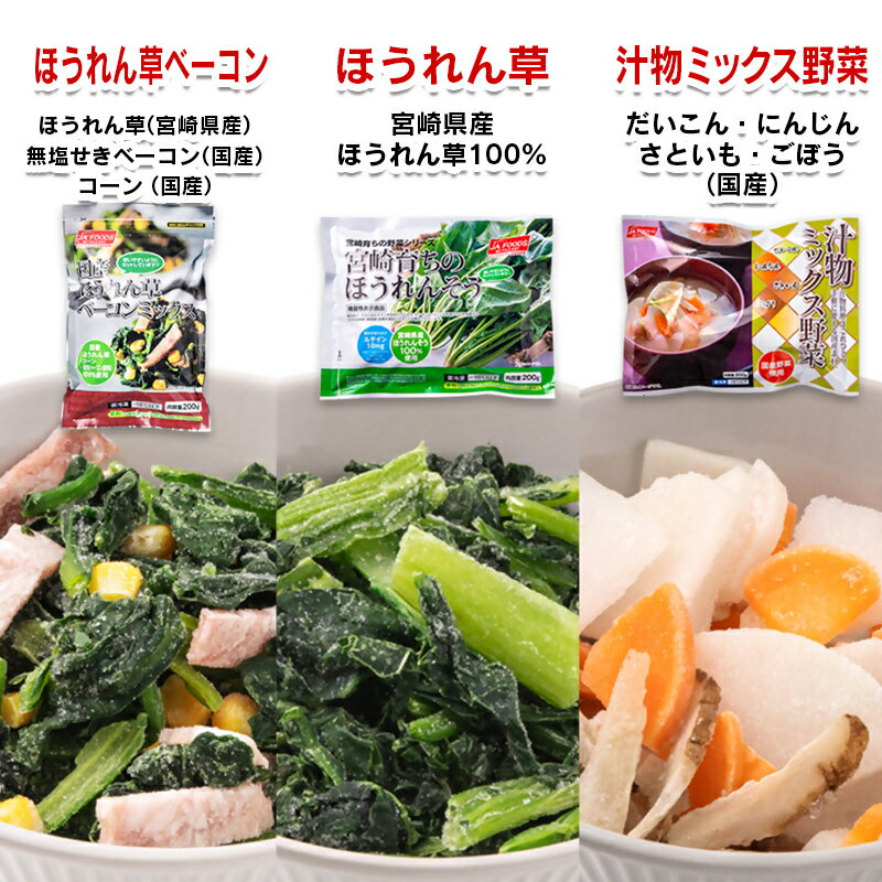 【ふるさと納税】国産「冷凍野菜」詰合せ6種類（合計12袋）とっても便利！ 国産野菜 送料無料 宮崎県産＜31-1a＞時短メニュー レビュー高評価 使いやすい - 画像3