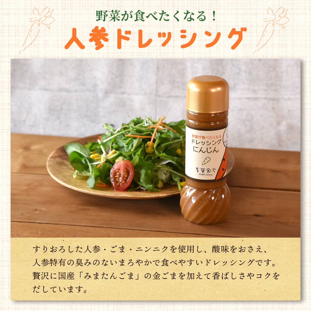 【ふるさと納税】＜野菜が食べたくなるドレッシング2種類と万能「よかたれ」セット＞玉ねぎ(200ml)、人参(200ml)、宮崎産こだわりの素材を使用した醤油タレ(500ml)様々なお料理の下味や出汁に！ お中元 御中元 のし付き 熨斗 のし対応 贈り物 【MI138-ao】【青葉食堂】 サムネイル3