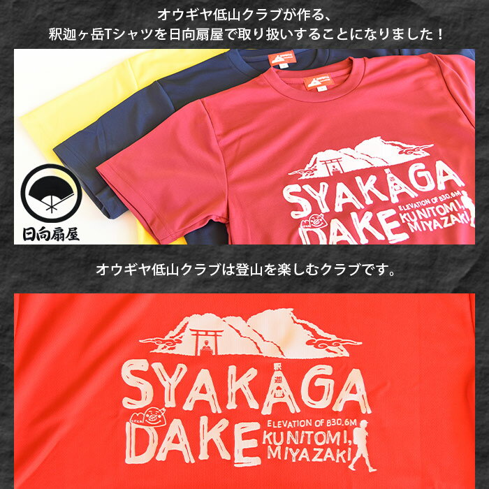 【ふるさと納税】＜釈迦ケ岳Tシャツ 1枚＞※入金確認後、翌月末迄に順次出荷します。 ファッション トップス ドライTシャツ メンズ レディース ユニセックス 半袖 バーガンディ ネイビー カーキ ブルー イエロー レッド グリーン サイズ 日向扇屋 宮崎県 国富町 【常温】 サムネイル2
