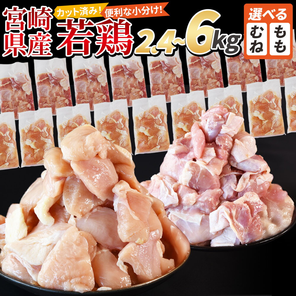 ＜宮崎県産若鶏切身＞ 選べる 数量 定期便 国産 モモ ムネ 鶏肉 むね肉 もも肉 鶏 精肉 切り身 小分け 小分けパック 詰め合わせ カット済み 省スペース 市場食鳥 宮崎県 国富町 【冷凍】※入金確認後、翌々月までに順次出荷
