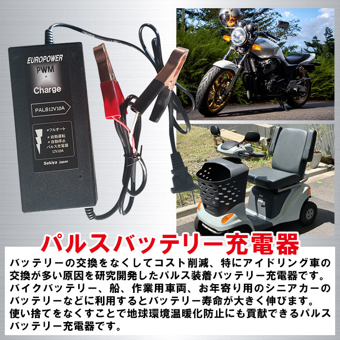 【ふるさと納税】＜パルスバッテリー充電器 10A＞※入金確認後、翌月末迄に順次出荷します。 節電 節約 バッテリー シニアカー 手軽 コンパクト 小型 株式会社関谷 送料無料 宮崎県 国富町 サムネイル3