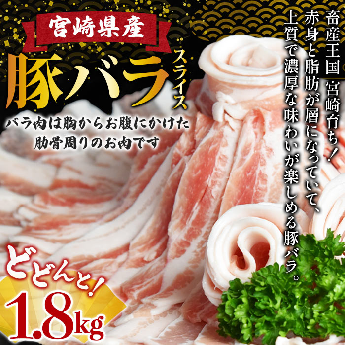 【ふるさと納税】 ＼累計24,000パック突破！／＜宮崎県産豚バラスライス 合計1.8kg（300g×6）＞※ご希望の出荷時期をお選びください。 豚肉 小分け 三枚肉 主婦 豚ばら 豚丼 肉巻き おかず 脂身 国産 宮崎県 国富町【冷凍】 サムネイル2