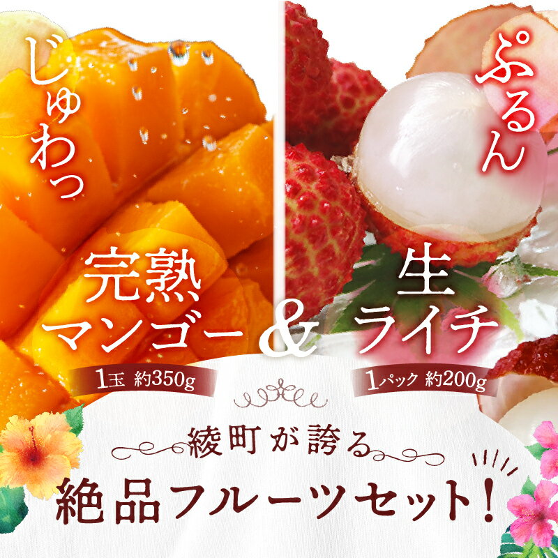 【ふるさと納税】先行予約 完熟マンゴー＆生ライチセット / 宮崎県産 マンゴー 国産ライチ 果物 フルーツ 先行受付 予約 産地直送 期間限定 濃厚 甘い 産地直送 お中元 送料無料 ふるさと納税 サムネイル2