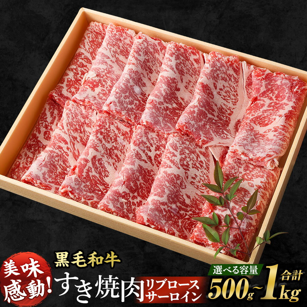【選べる容量】＜牛乃屋厳選!!黒毛和牛 すき焼肉〜リブロース・サーロイン〜 500g ／ 1kg ＞ ※入金確認後、翌月末迄に順次出荷します。 牛肉 お肉 リブロース サーロイン すきやき スキヤキ すき焼き 黒毛和牛 特産品 宮崎県 高鍋町【冷凍】