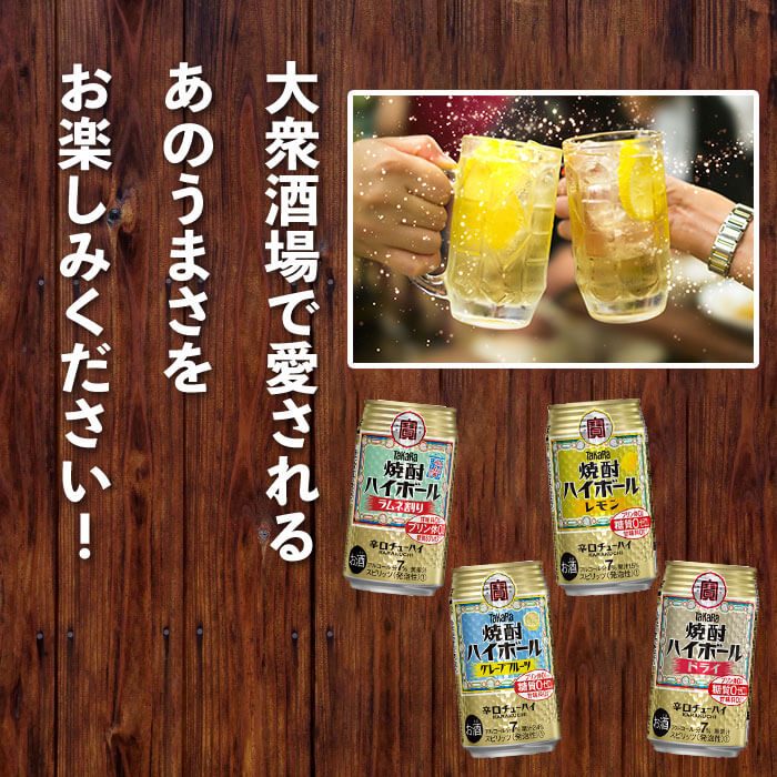 【ふるさと納税】＜TaKaRa焼酎ハイボール レモン・ドライ・グレープフルーツ・ラムネ割り 350ml×各24本 計96本＞翌月末迄に順次出荷 缶酎ハイ チューハイ タカラ焼酎ハイボール 宝 宮崎県 特産品 高鍋町【常温】 サムネイル3