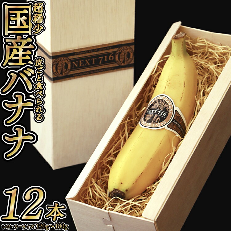 そのままガブリ！皮まで食べられるバナナ「NEXT716」12本入り　生産者こだわりの逸品（レギュラーサイズ：120g〜180g/本） H5804P