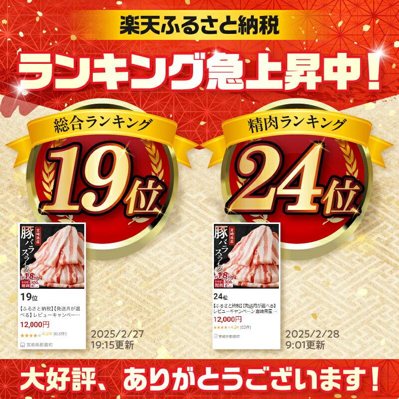【ふるさと納税】【2週間以内・発送月が選べる】 宮崎県産 豚バラ スライス 計1.8kg 肉 豚肉 豚しゃぶ しゃぶしゃぶ 豚丼 肉巻き 国産 小分け 便利 和食 洋食 中華 お弁当 おかず 豚汁 三枚肉 おすすめ お弁当 薄切り 冷凍 万能食材 ギフト 贈り物 宮崎県 都農町 送料無料 サムネイル2