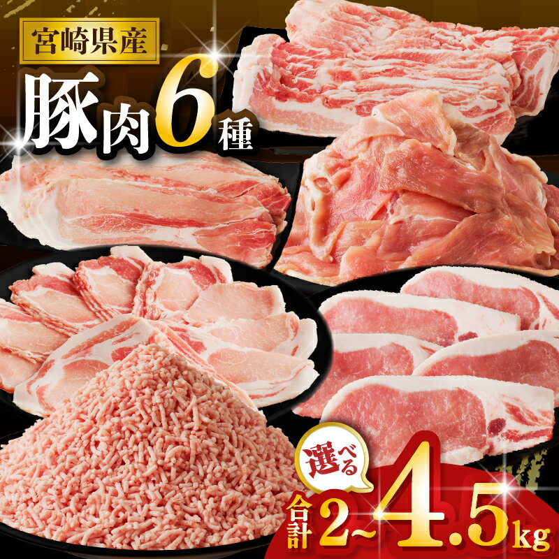 【内容量・2週間以内・発送月が選べる】宮崎県産 豚肉 6種 ＼てげスゲーセット／ 2kg 3kg 4.5kg セット 肉 豚バラ バラ肉 モモ ロース ミンチ スライス 切り落とし しゃぶしゃぶ ハンバーグ 国産 小分け 真空パック 都農町 送料無料