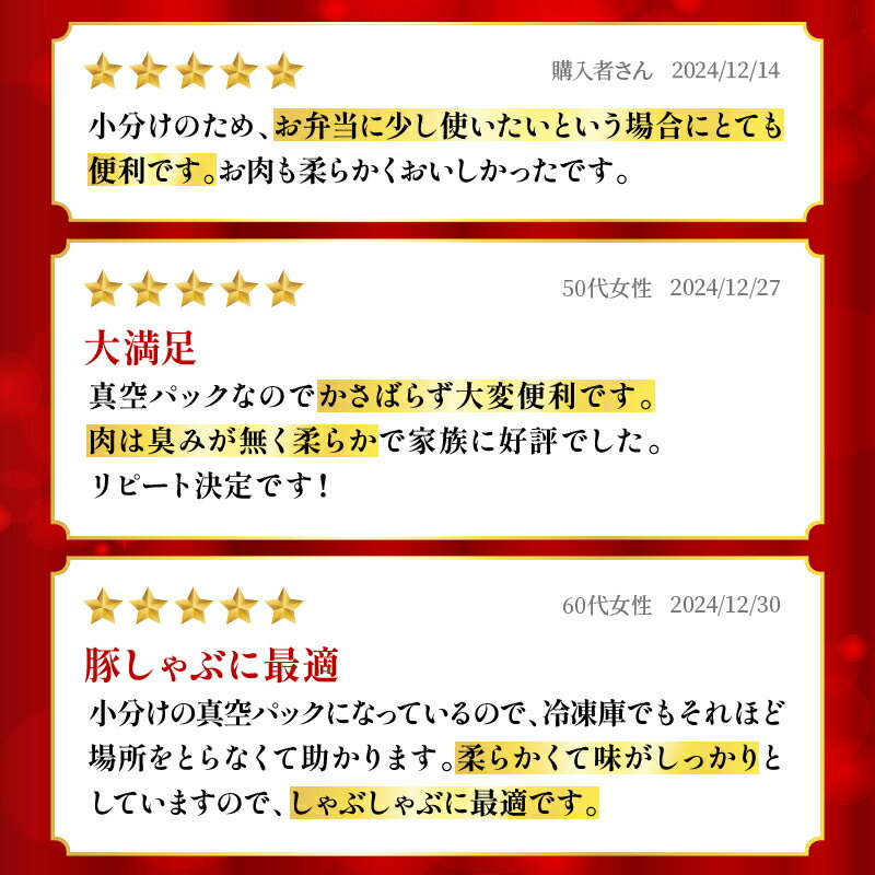 【ふるさと納税】【2週間以内発送・発送月・パッケージが選べる】宮崎県産 豚肉 しゃぶしゃぶ 3種盛り セット 合計2.2kg （豚ローススライス/豚肩ローススライス・豚モモスライス）国産 肉 豚 小分け 真空パック 薄切り おかず 詰め合わせ 豚しゃぶ 宮崎県 都農町 送料無料 サムネイル3