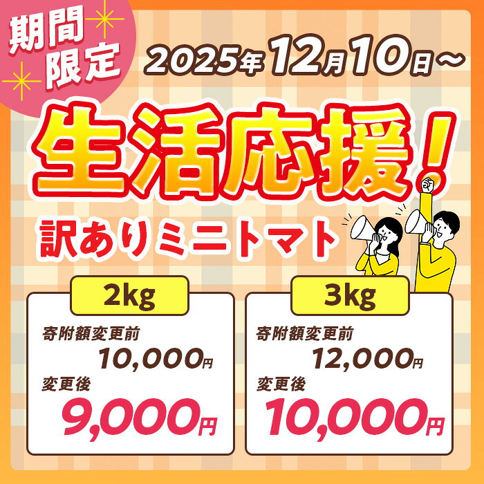 【ふるさと納税】＜内容量が選べる！＞ 訳あり 規格外 数量限定 門川町産 ミニトマト (計2～6kg) 期間限定 生活応援 フルーツトマト とまと 野菜 ミックス 生 旬野菜 冷蔵【X-9・X-10・X-11・X-8】【いけとも農園】 - 画像3