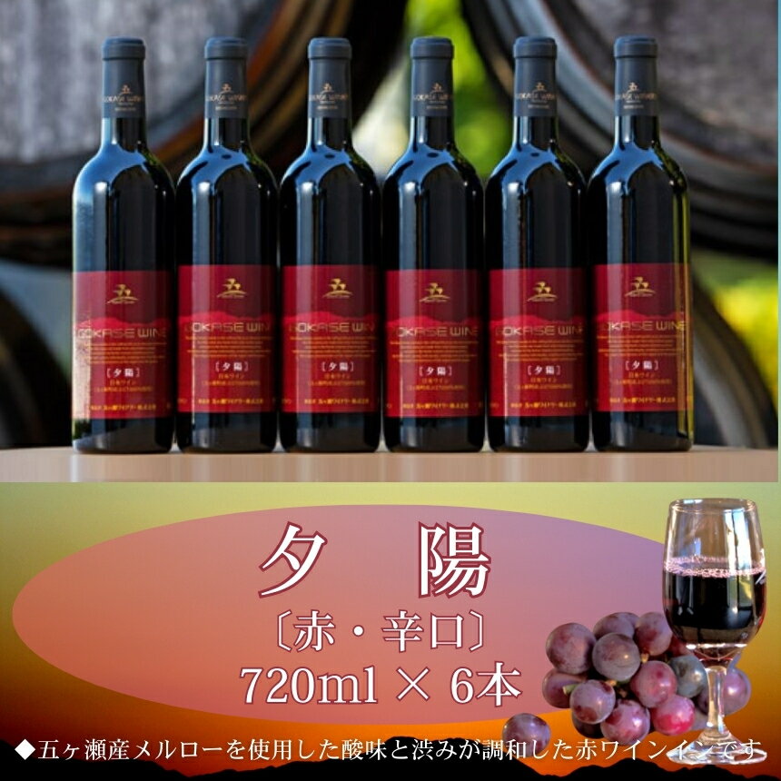 【ふるさと納税】五ヶ瀬ワイン 夕陽（赤・辛口）6本セット | 酒 さけ お酒 おさけ アルコール ワイン 宮崎県 五ヶ瀬町 サムネイル2