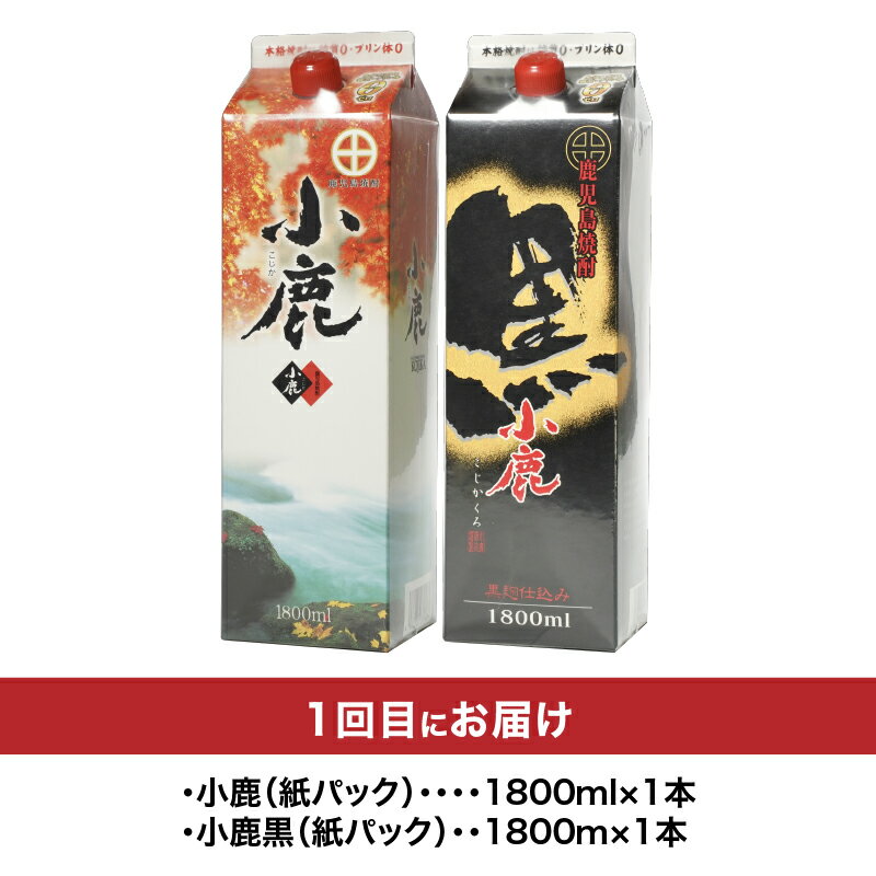 【ふるさと納税】【全4回】【定期便】焼酎紙パック飲み比べ定期便(計12本・900ml×2本、720ml×10本)鹿屋市の3蔵元飲み比べ定期便【酒　あさくら】 サムネイル2