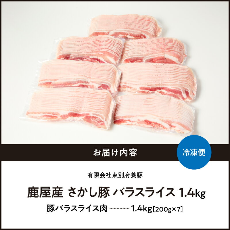 【ふるさと納税】＜配送時期が選べる＞ 鹿屋産 豚肉 バラ スライス 1.4kg 肉 豚 豚バラ しゃぶしゃぶ ぶたしゃぶ しゃぶしゃぶ用 小分け 真空パック 国産 鹿児島県産 東別府養豚 ふるさと納税 鹿児島 鹿屋市 おすすめ ランキング プレゼント ギフト サムネイル2