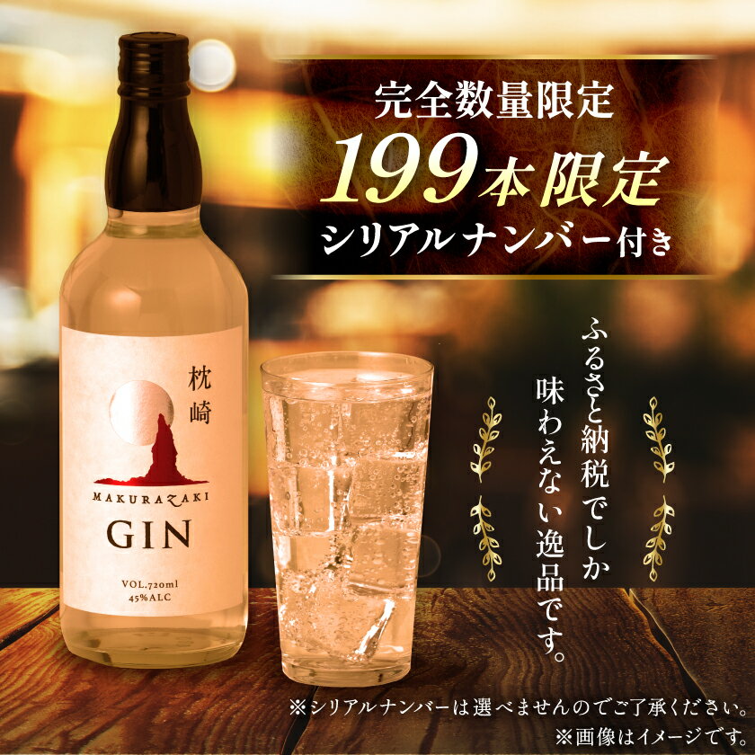 【ふるさと納税】枕崎 GIN【720ml】数量限定【シリアルナンバー付き】専用カートン入り C0-25_ 酒 お酒 ジン クラフトジン 焼酎 アルコール 薩摩酒造 鹿児島県 枕崎市 送料無料 【配送不可地域：離島】【1166647】 サムネイル2