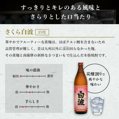 【ふるさと納税】【さくら白波】25度【900ml】×6パックセット B3-61【配送不可地域：離島】【1466198】 サムネイル2