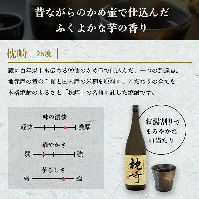 【ふるさと納税】【のし付き・御歳暮】かめ壺仕込み　薩摩焼酎『枕崎』1800ml×2本　B9-1S【配送不可地域：離島】【1547179】 サムネイル2