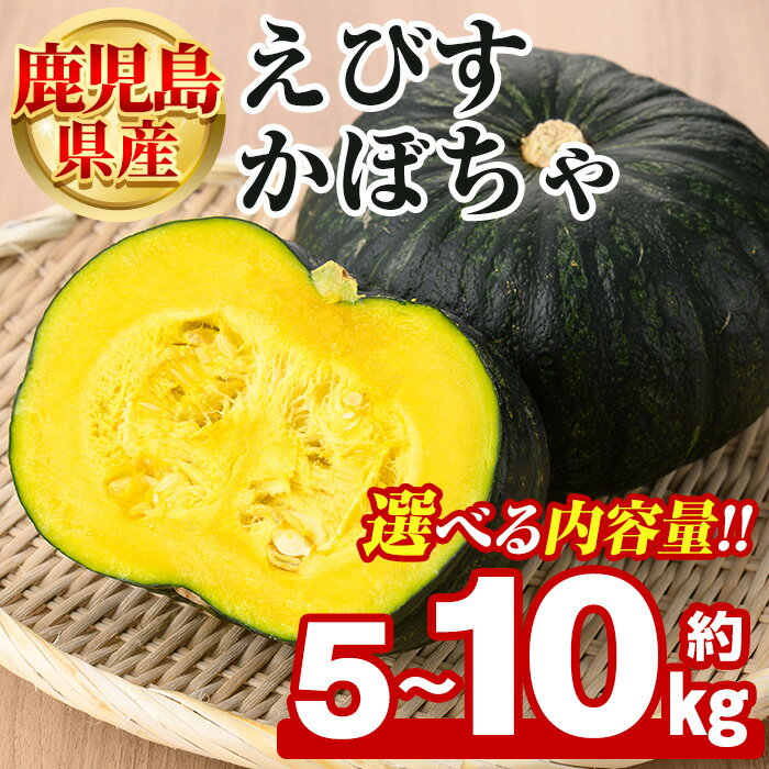 ＜先行予約受付中！2026年5月上旬以降順次発送予定＞＜内容量が選べる！＞鹿児島県産 えびすかぼちゃ(約5〜10kg) 国産 野菜 かぼちゃ カボチャ 南瓜 煮物 天ぷら バーベキュー BBQ スイーツ お菓子 期間限定【松永青果】