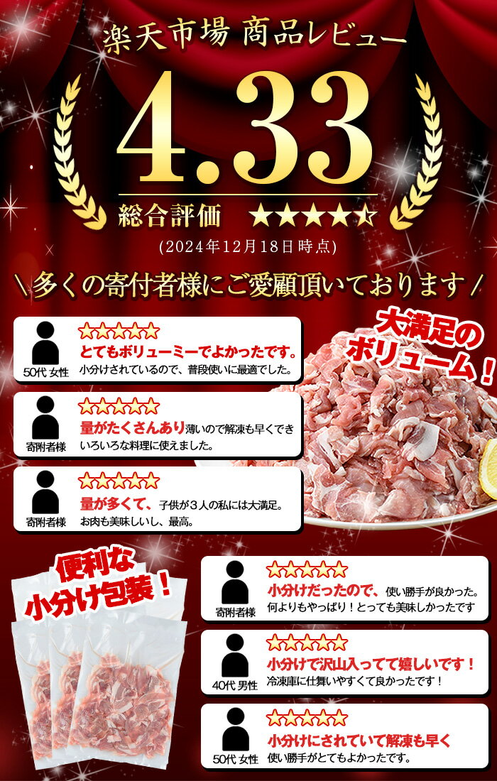 【ふるさと納税】＼高評価★4.33獲得！／＜選べるパック数・配送回数＞豚肉ウデモモ切り落とし(計2〜18kg・1パック250g) 小分け 国産 小間 真空パック 家庭用 定期便 スライス 冷凍 個包装 切り落し 豚こま すき焼き しゃぶしゃぶ【三九】 サムネイル2