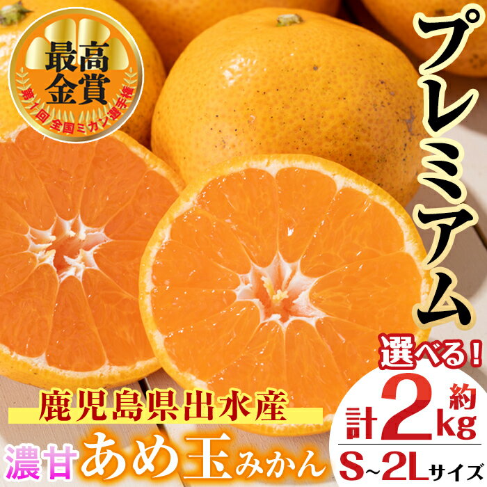 ＜先行予約受付中！2025年11月中旬～2026年1月下旬の間に発送予定＞【特別栽培・最高金賞】《選べるサイズ》温州みかん日本一！濃甘あめ玉 みかん ～プレミアム～(約2kg・S～2L) ミカン 果物 ギフト プレゼント 贈答用 贈り物【Farmer friends Marche】